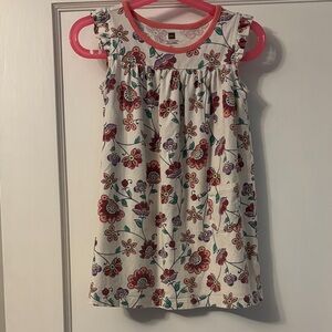 Tea Collection Floral Kids Dress - White and Red